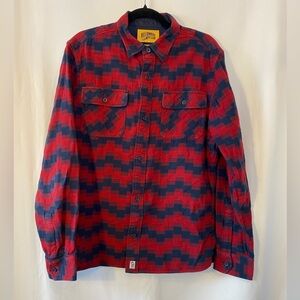 Billionaire Boys Club Luxury Streetwear 100% Cotton Flannel Digi Plaid Shirt LG
